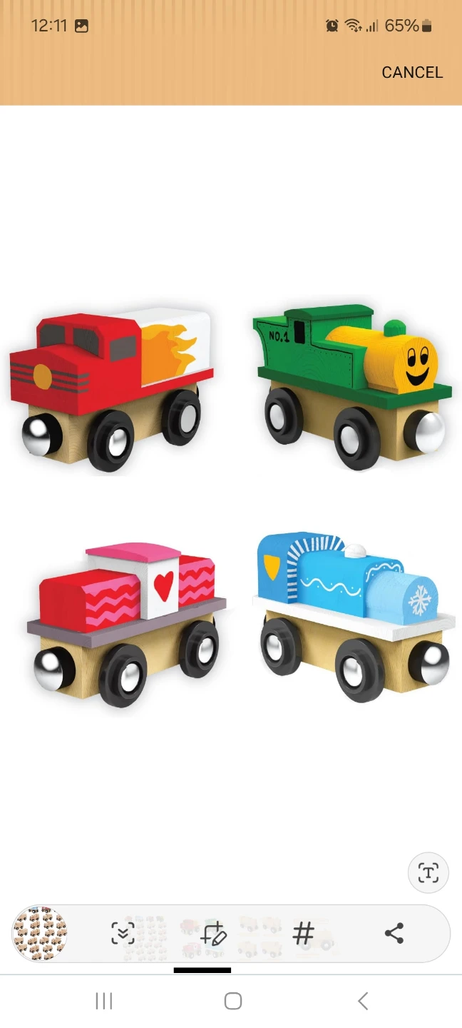 Orbrium 24-Piece Unpainted Wooden Train Engine Set - photo 3