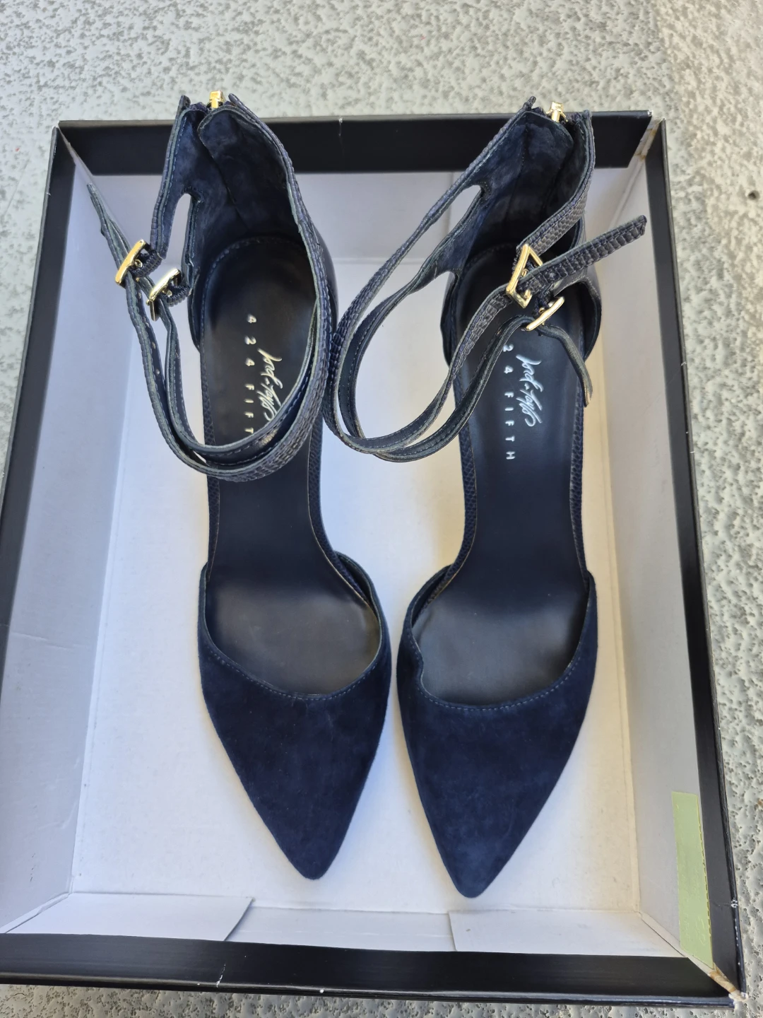 Lord & Taylor 424 Fifth Navy Suede Heels - photo 2