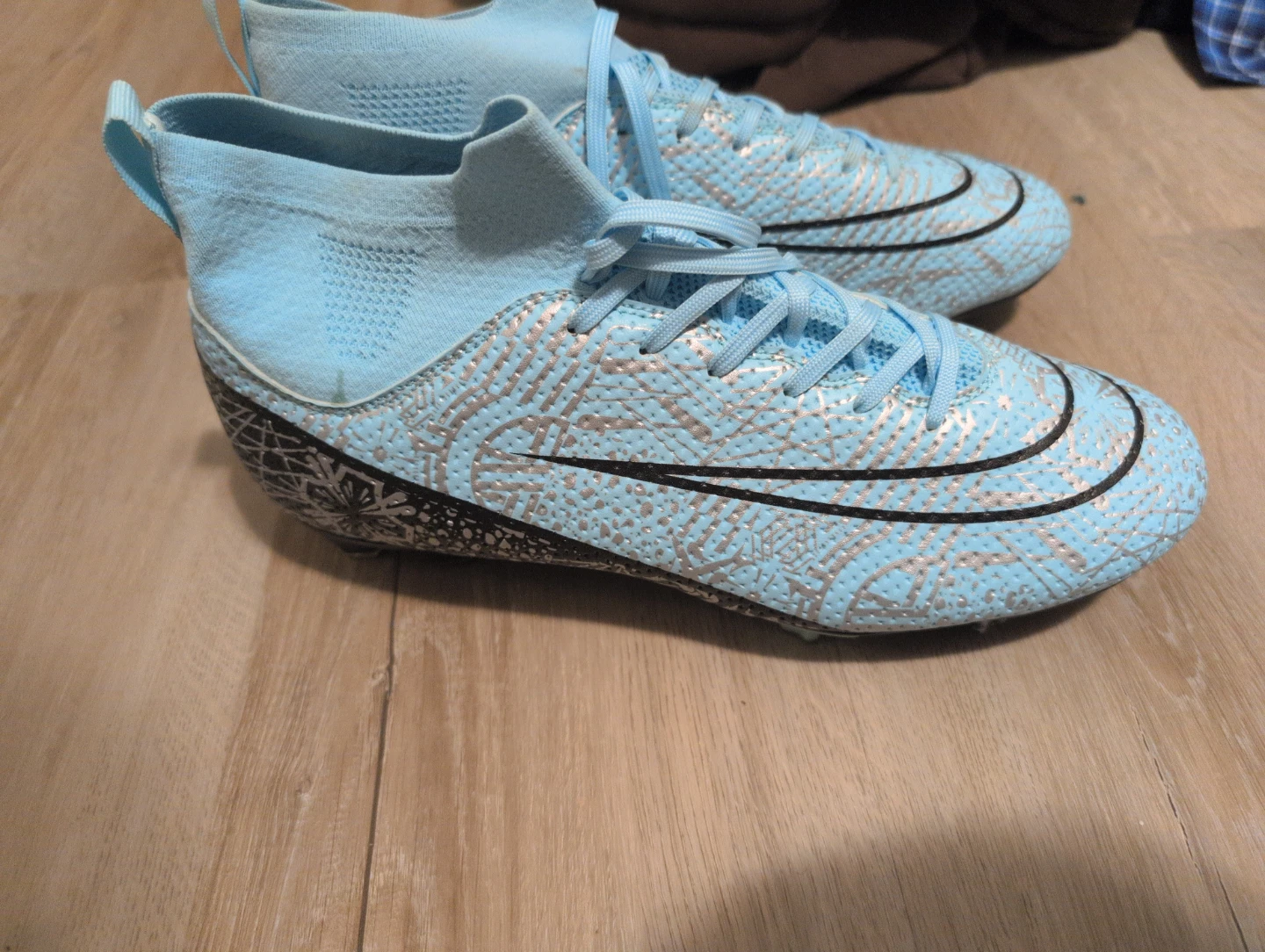 Nike Mercurial soccer cleats light blue