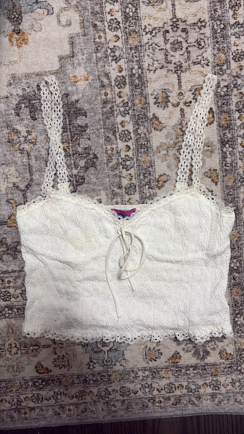 White lace trim camisole