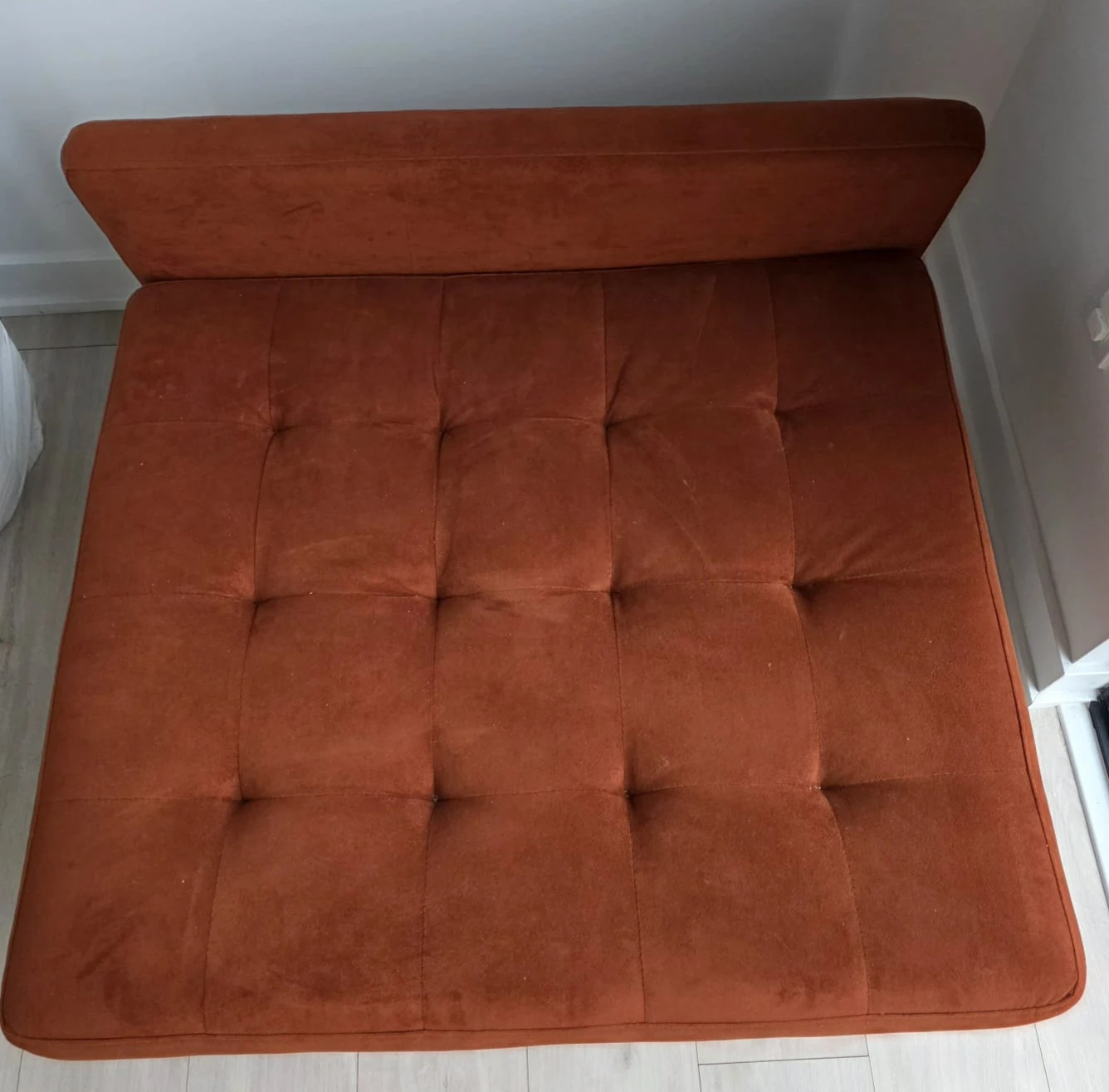 Rust Orange Tufted Accent Chair - photo 2