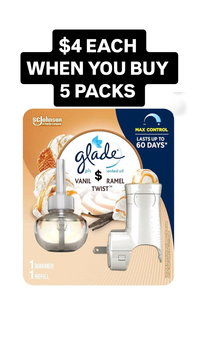 GLADE PLUGINS AIR FRESHENER KIT  VANILLA CARAMEL TWIST