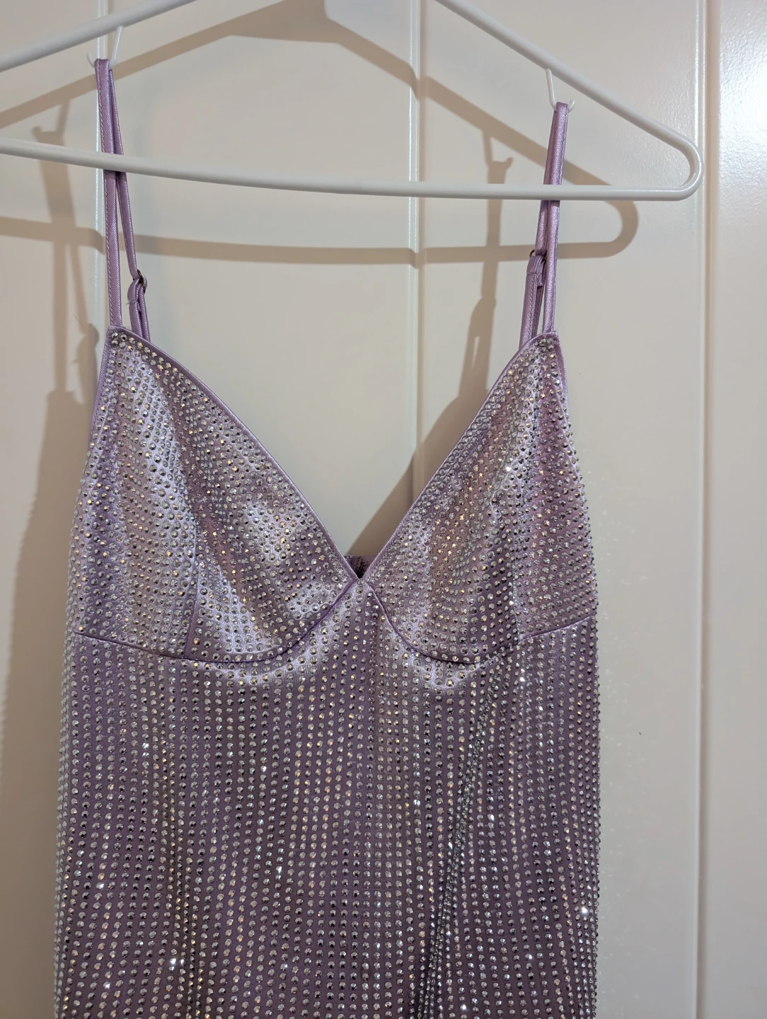 Lilac Rhinestone Mini Dress - photo 4