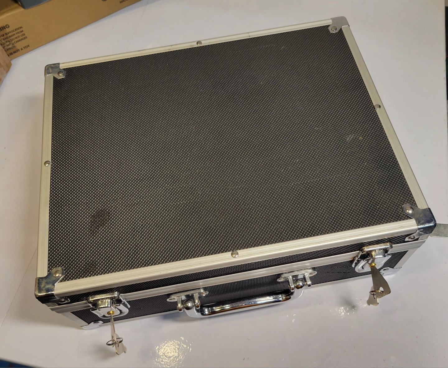 Small Black Aluminum Hard Case with Handle