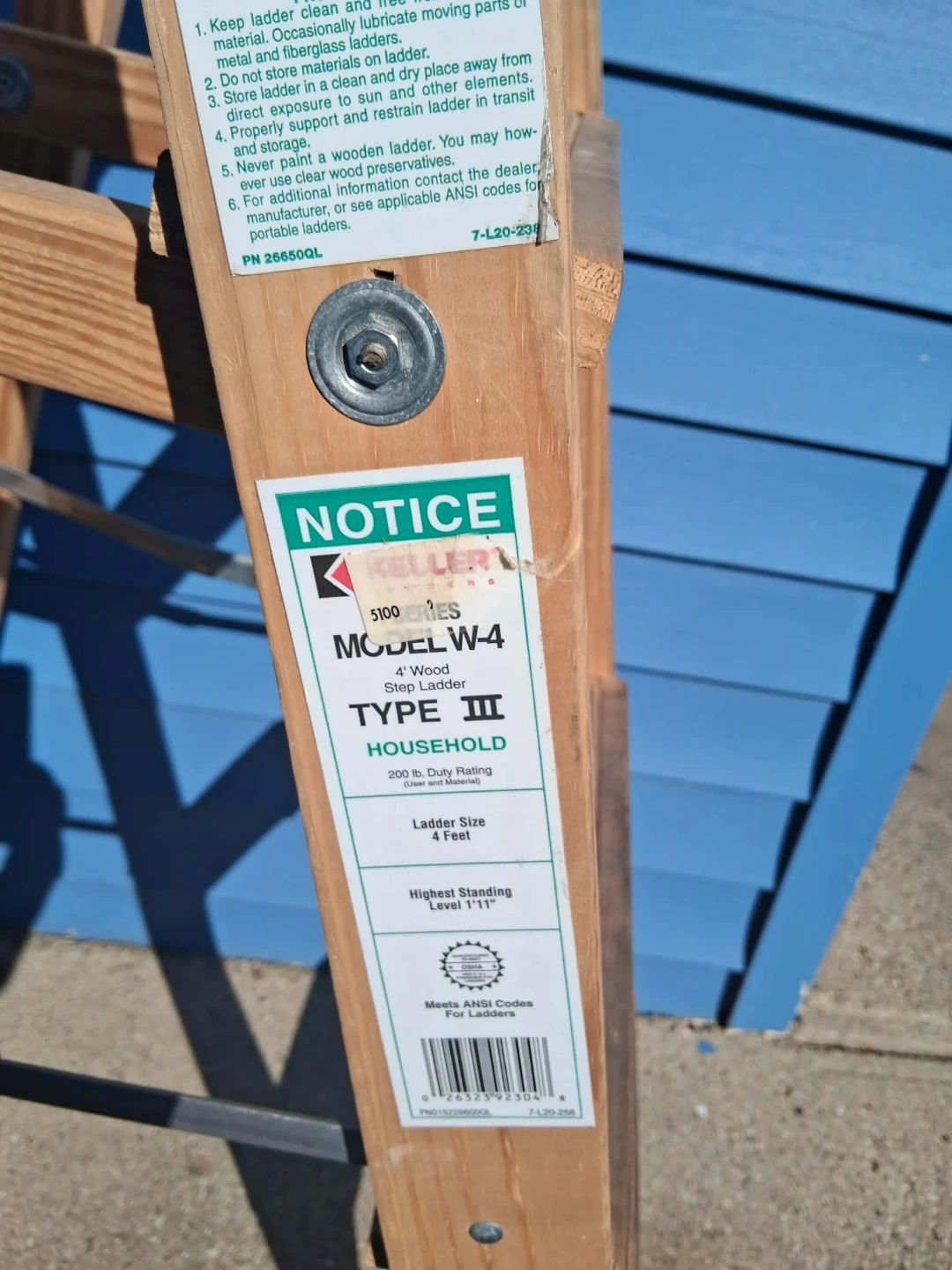 Keller 4 Foot Wood Step Ladder Model W-4 - photo 5