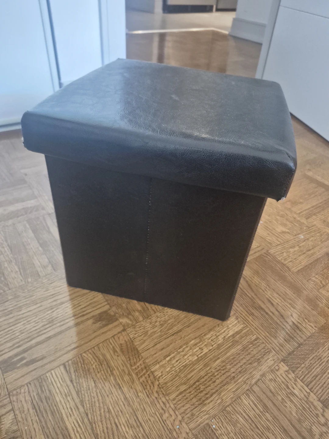 Black Folding Storage Ottoman