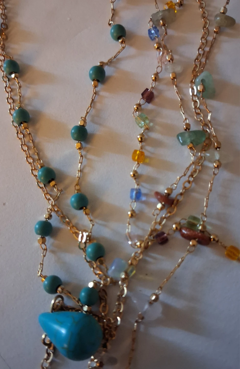 Multi-strand beaded gold-tone necklace - photo 4