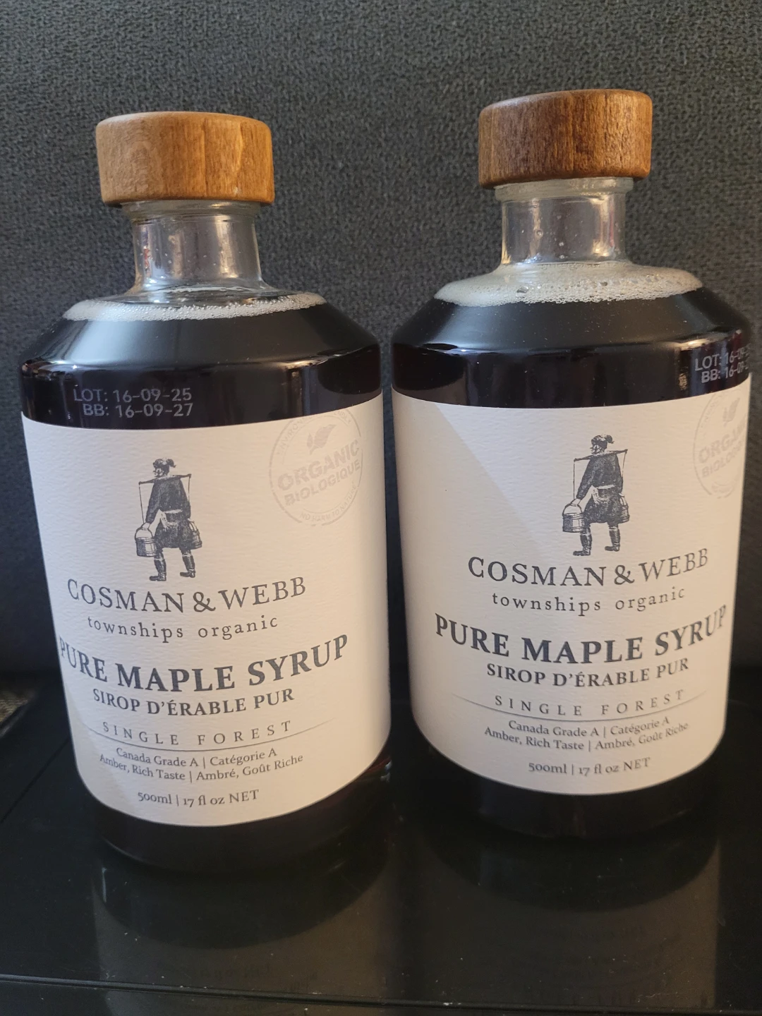 Cosman & Webb Organic Maple Syrup $15 per bottle
