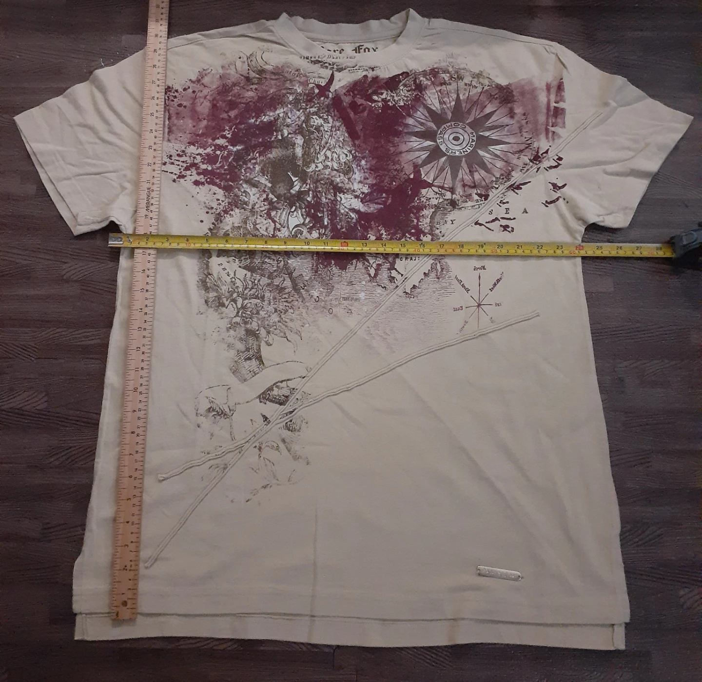 Bare Fox 3XL cream graphic t-shirt VINTAGE Y2K