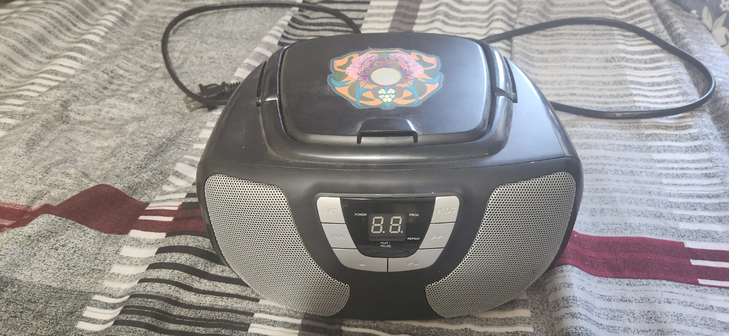 Black Portable CD Player Boombox