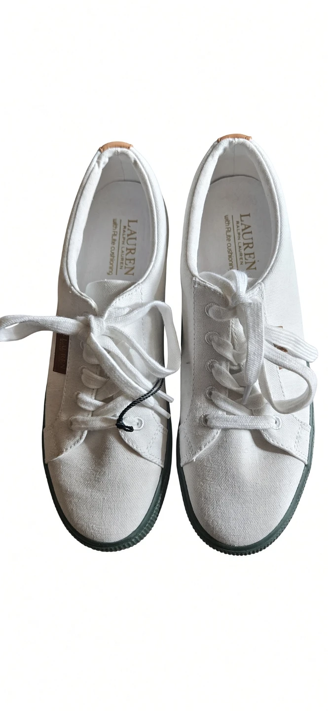 Lauren Ralph Lauren White Canvas Sneakers