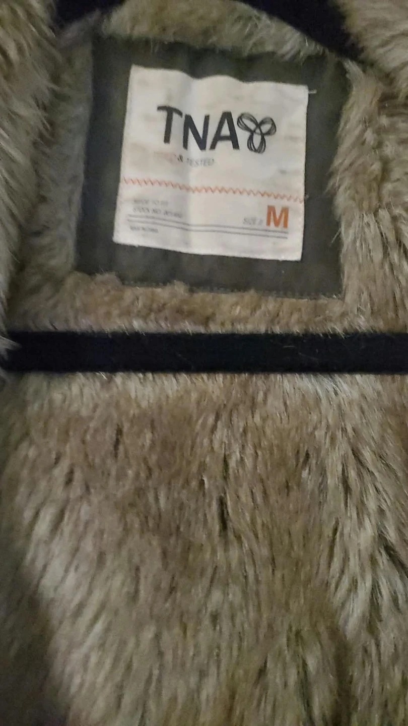 TNA Olive Green Faux Fur Lined Bomber Jacket - photo 3