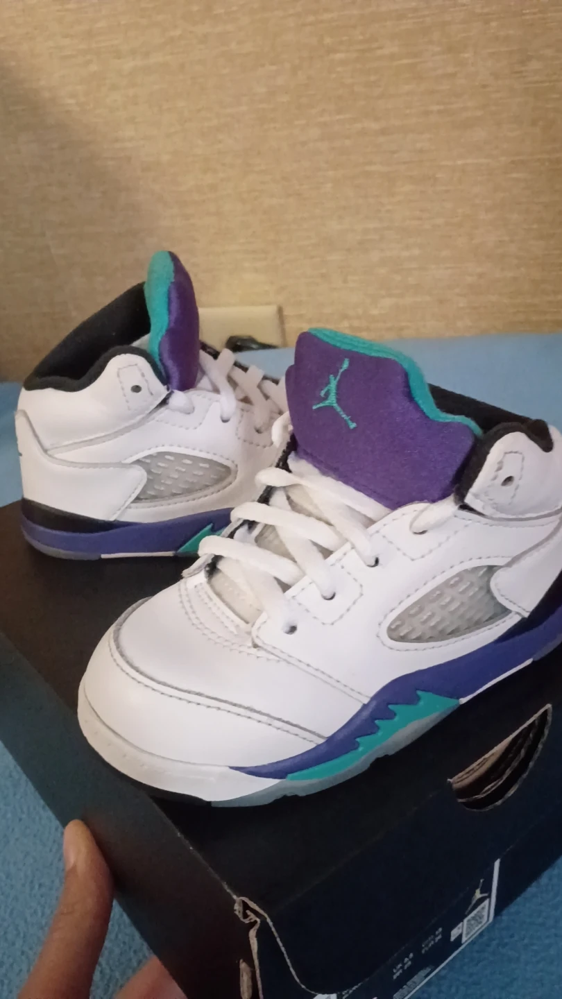 Nike Air Jordan 5 Retro White Purple Teal - photo 3