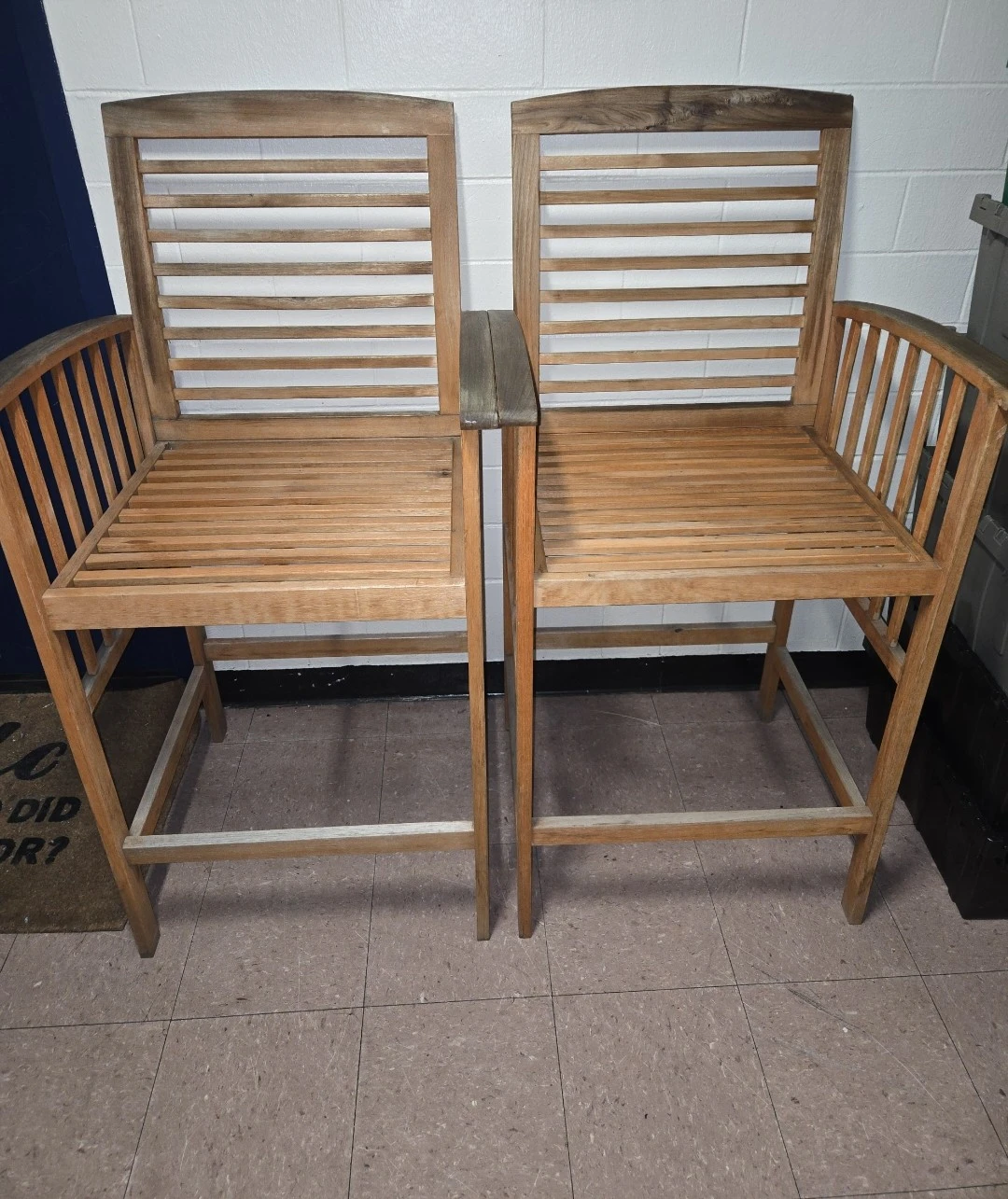 Safavieh Outdoor Wood Counter Bar Stools Set of 2 - photo 2