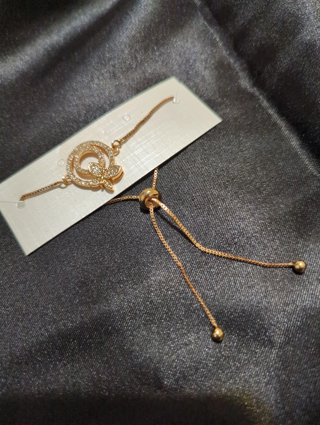 Gold-tone butterfly charm adjustable bracelet - photo 2