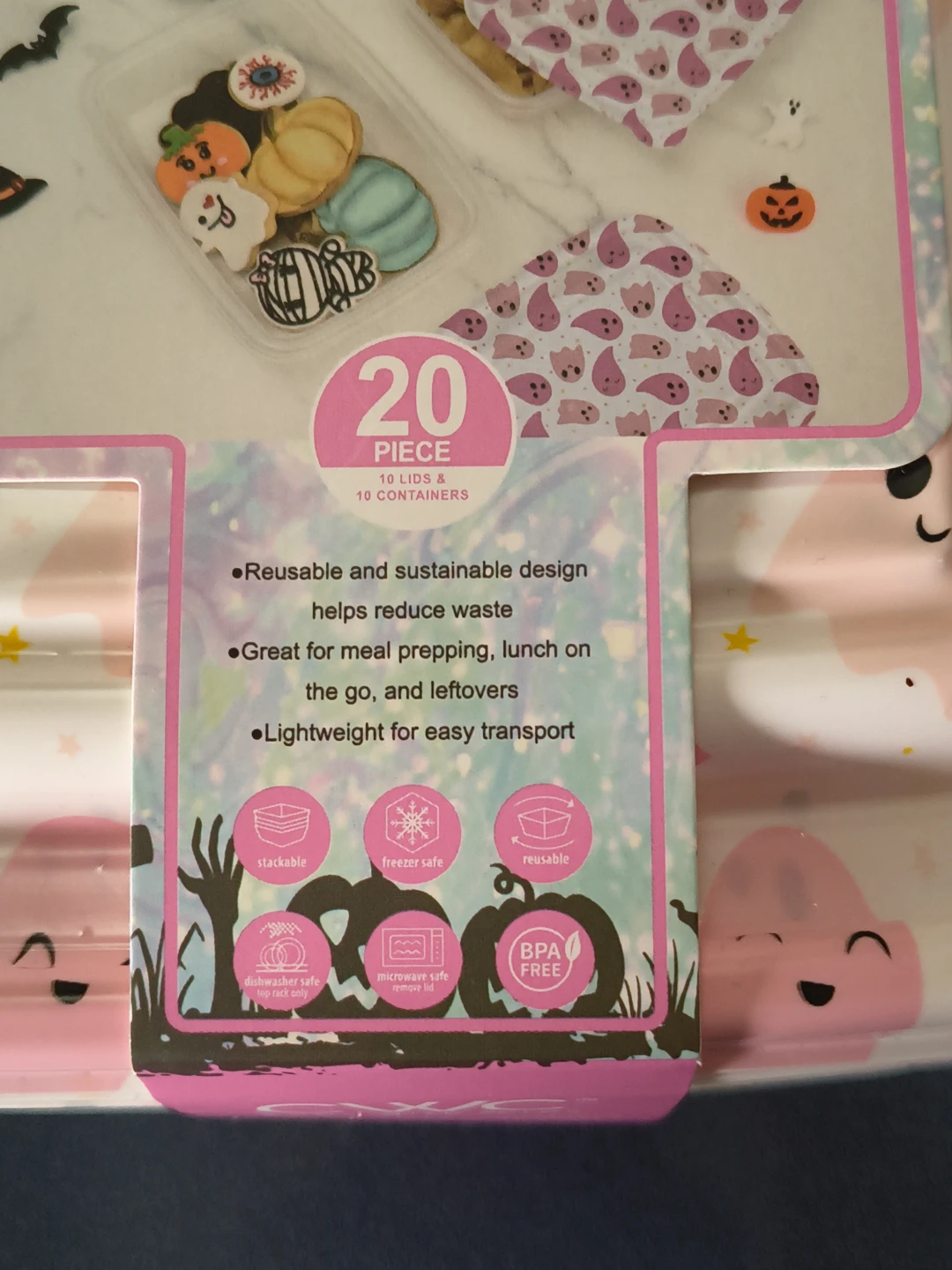 Halloween Food Storage Containers, 20 Piece Set - photo 2