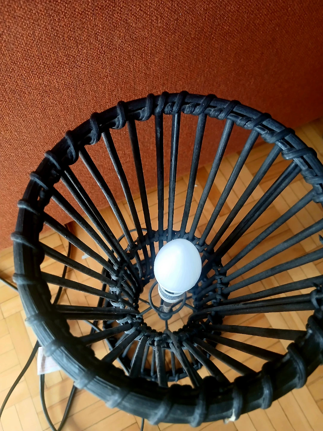 Black Wicker Table Lamp - photo 2