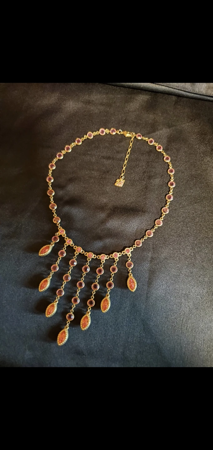 Vintage Swarovski Gold-Tone Pink Crystal Necklace - photo 5