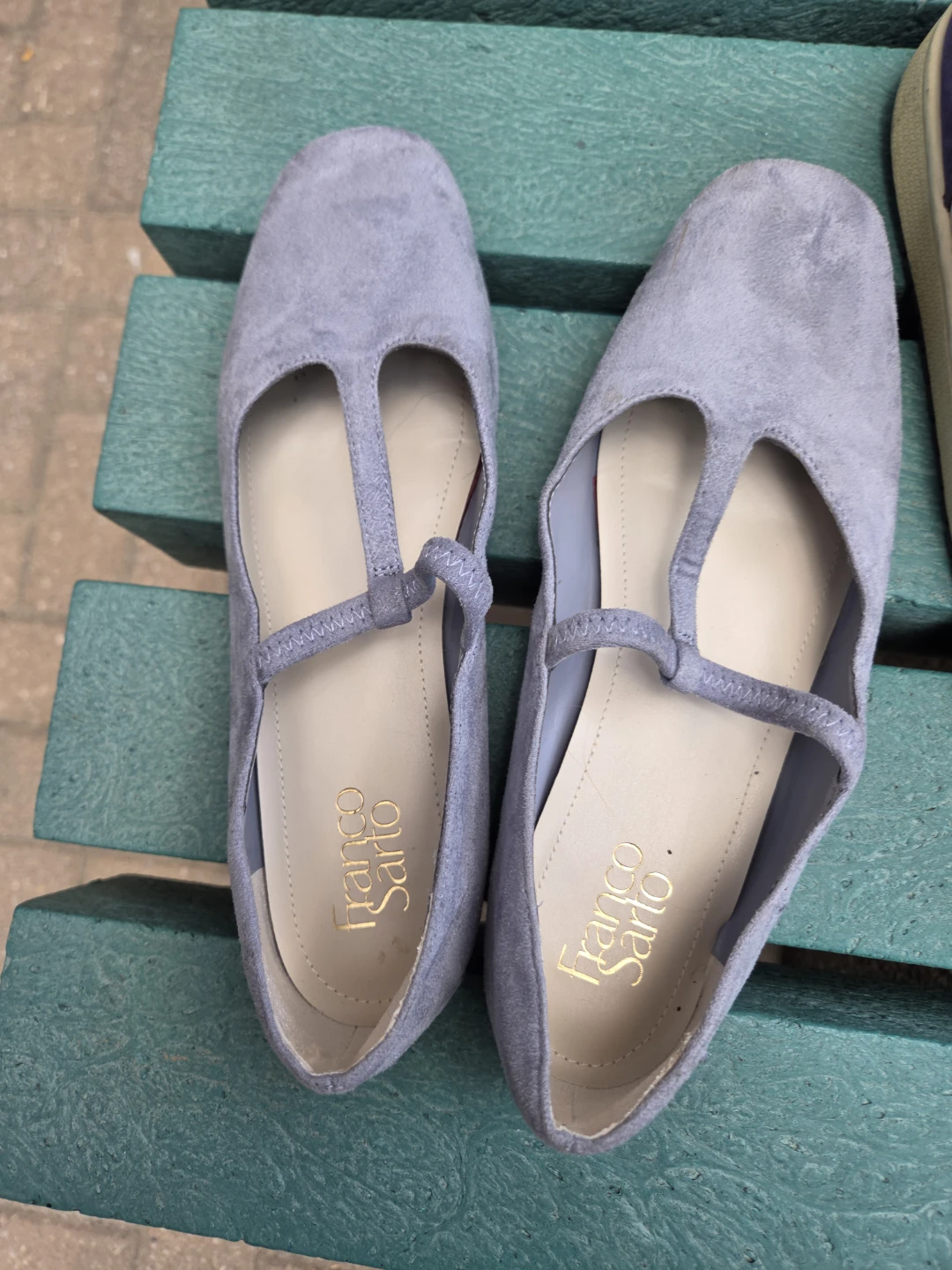 Franco Sarto grey suede ballet flats