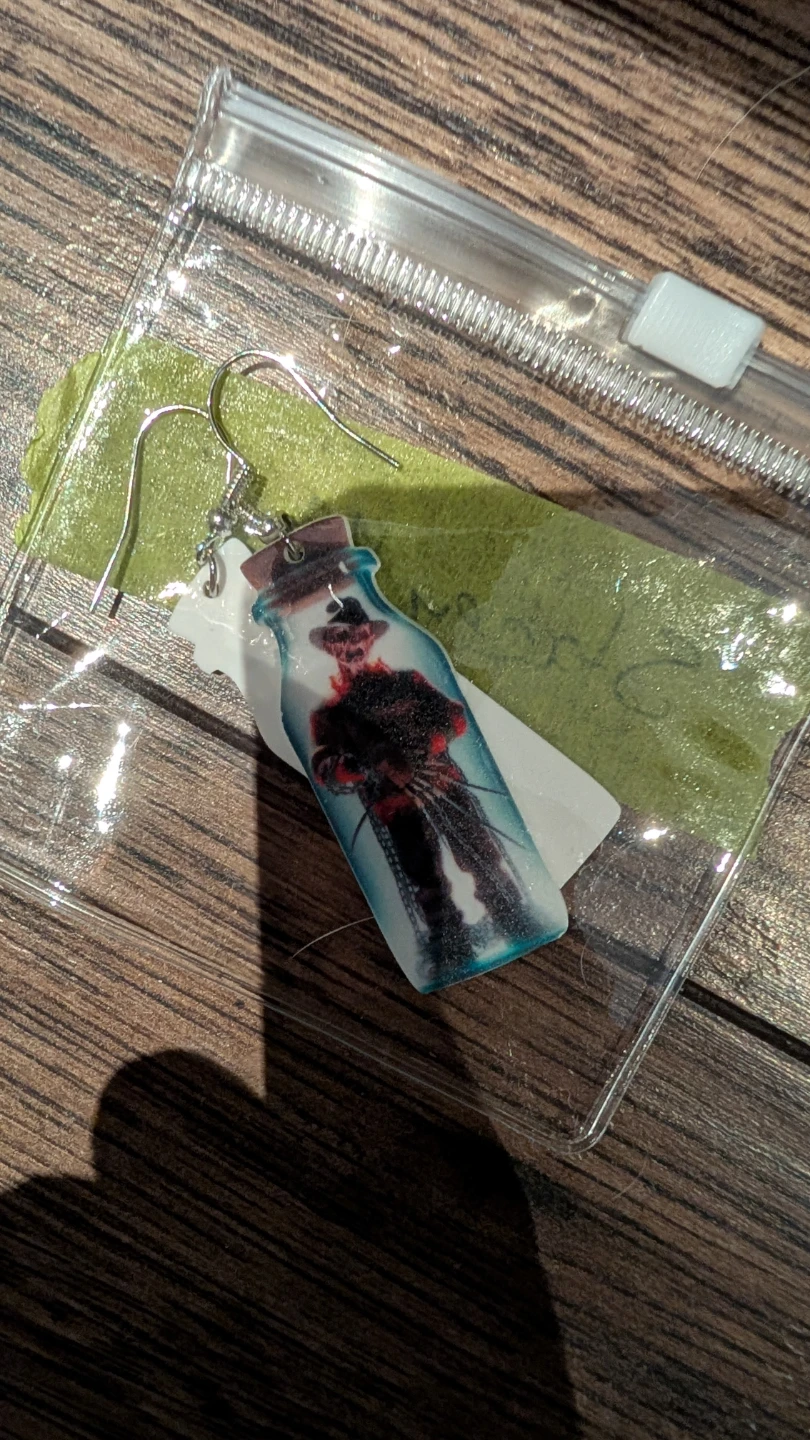 Freddy Krueger Bottle Earrings
