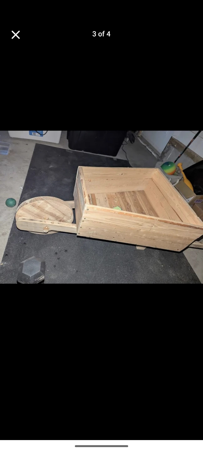 Brand New never used Wooden Wheelbarrow Planter - photo 3