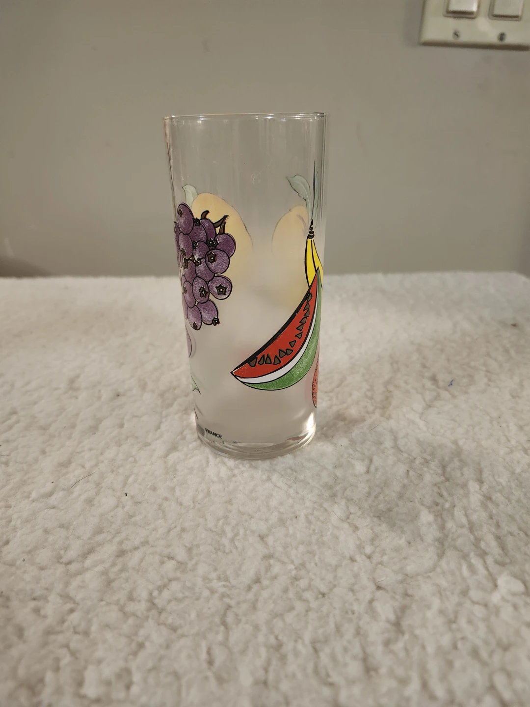 Vintage Fruit Print Glass Pitcher and 5 Tumblers - photo 5