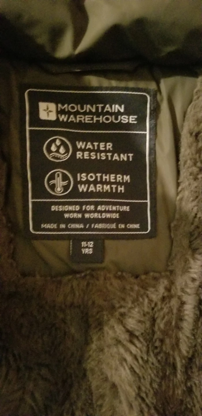 Mountain Warehouse Olive Green Winter Jacket 11-12 Years - photo 2