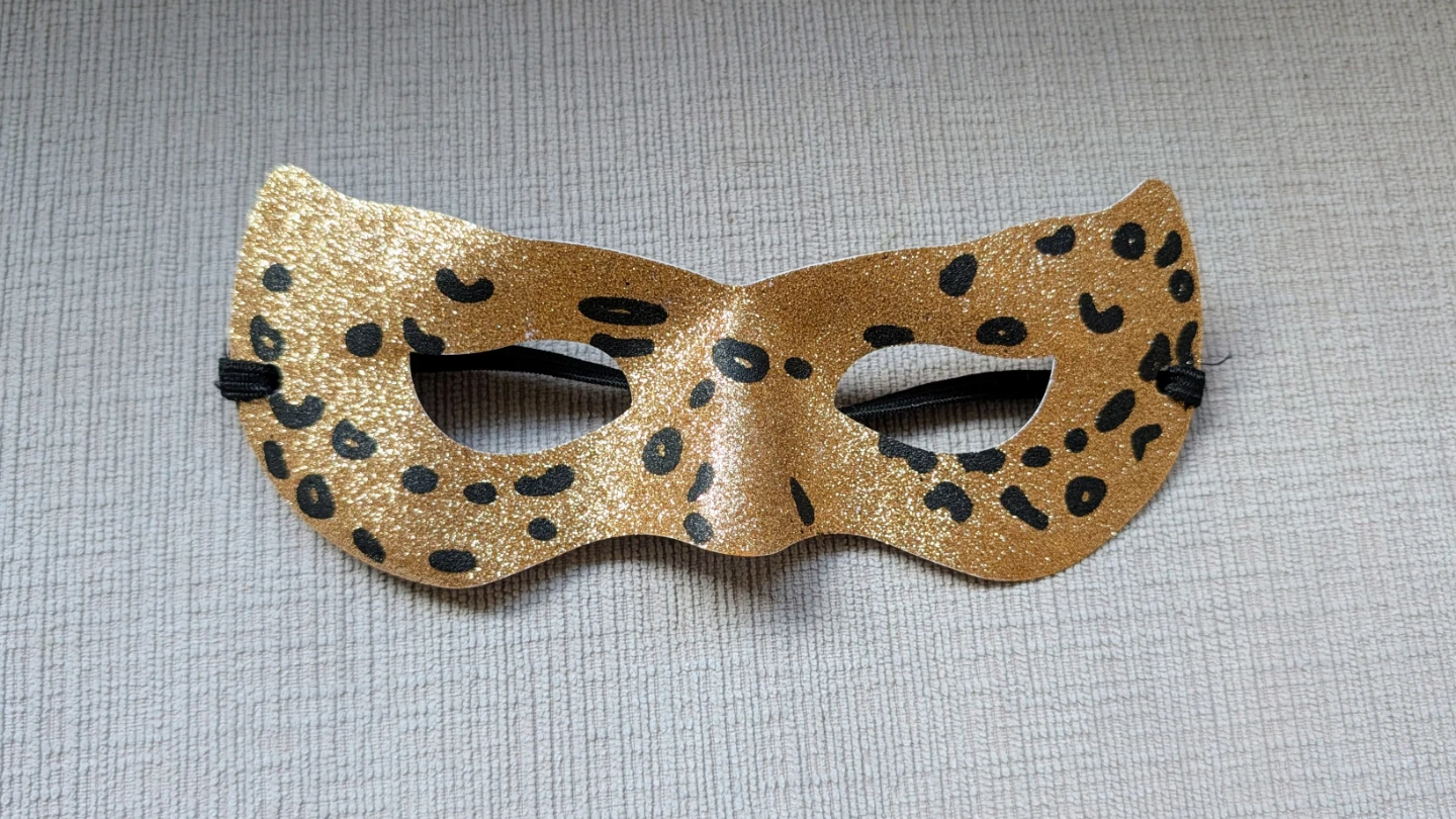 Gold Leopard Print Masquerade Costume Mask for Halloween