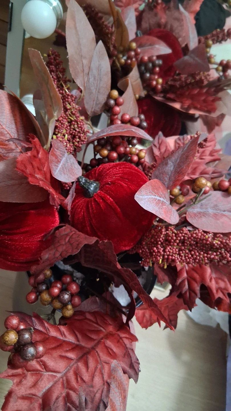 Fall Velvet Pumpkin Floral Arrangement - photo 4