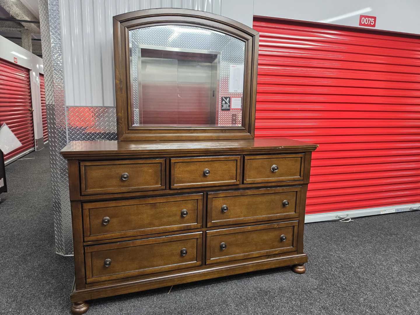 Wooden Dresser with Mirror