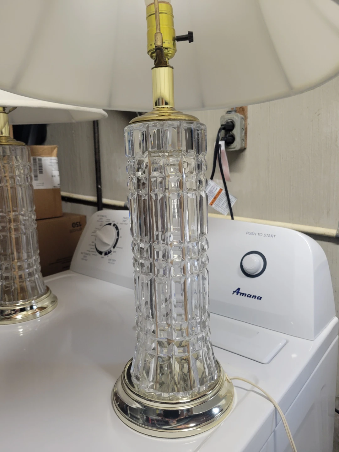 Set of Two Cut crystal glass Table Lamps - photo 2