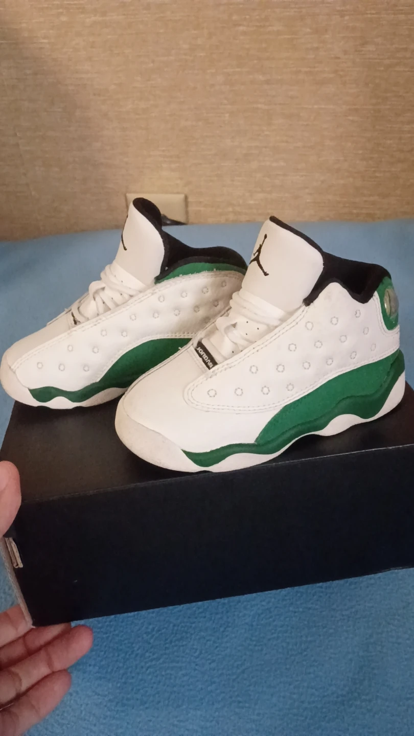 Air Jordan 13 Toddler Sneakers White and Green - photo 2
