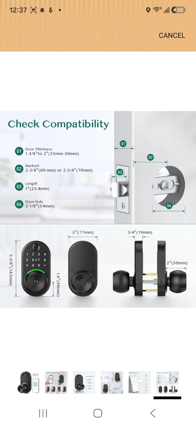 Yamiry Fingerprint Keypad Smart Door Knob Lock - photo 5