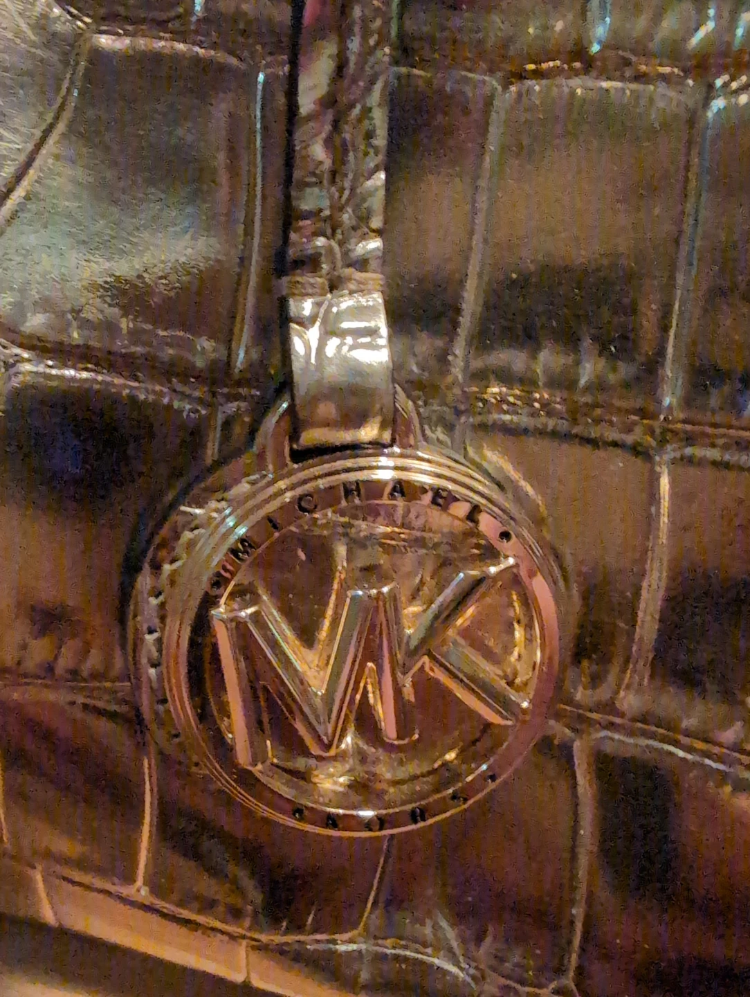 Michael Kors Metallic Gold Croc-Embossed LeatherSatchel - photo 4