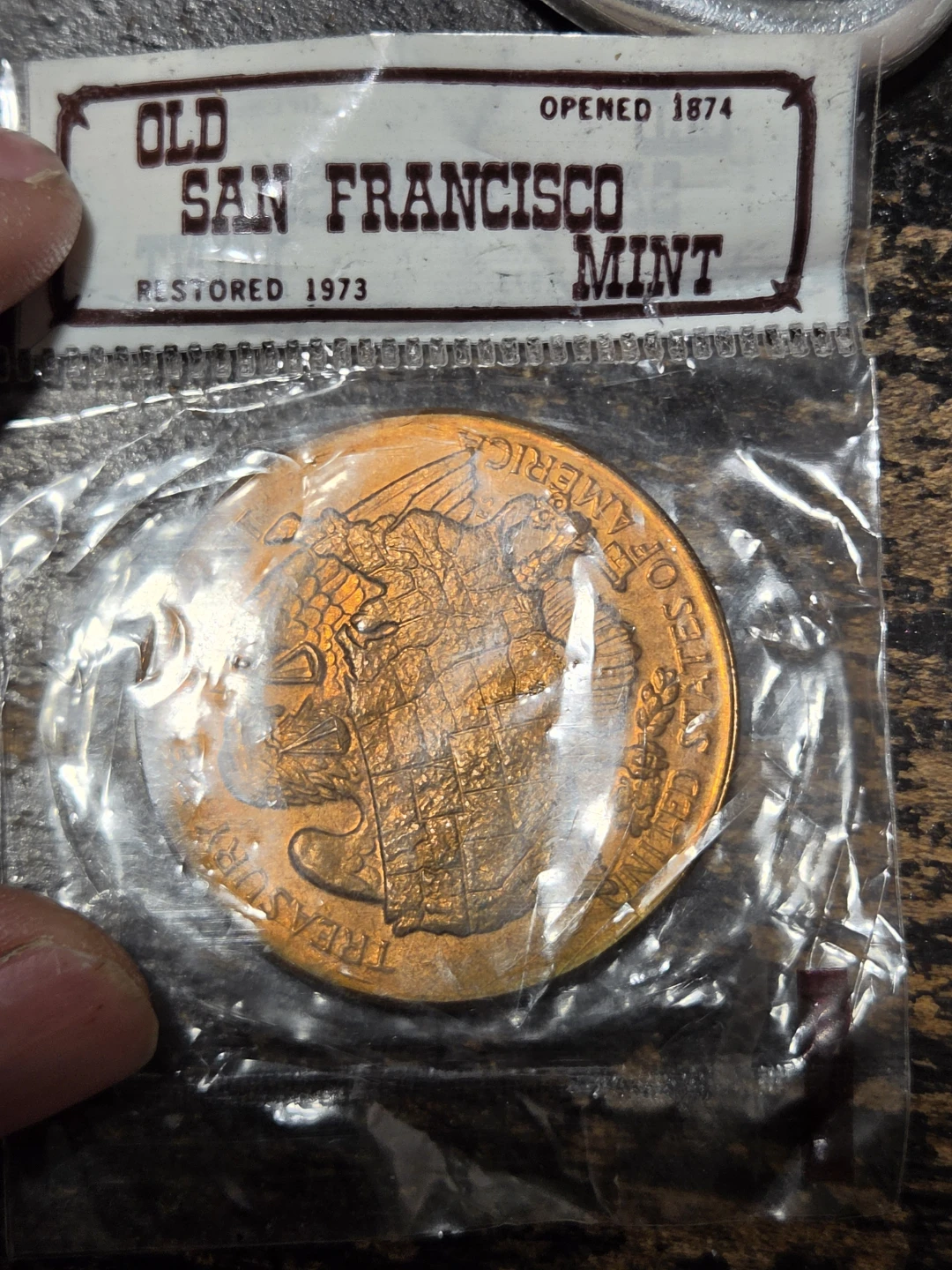 1973 Old San Francisco Mint Commemorative Medal Token - photo 3