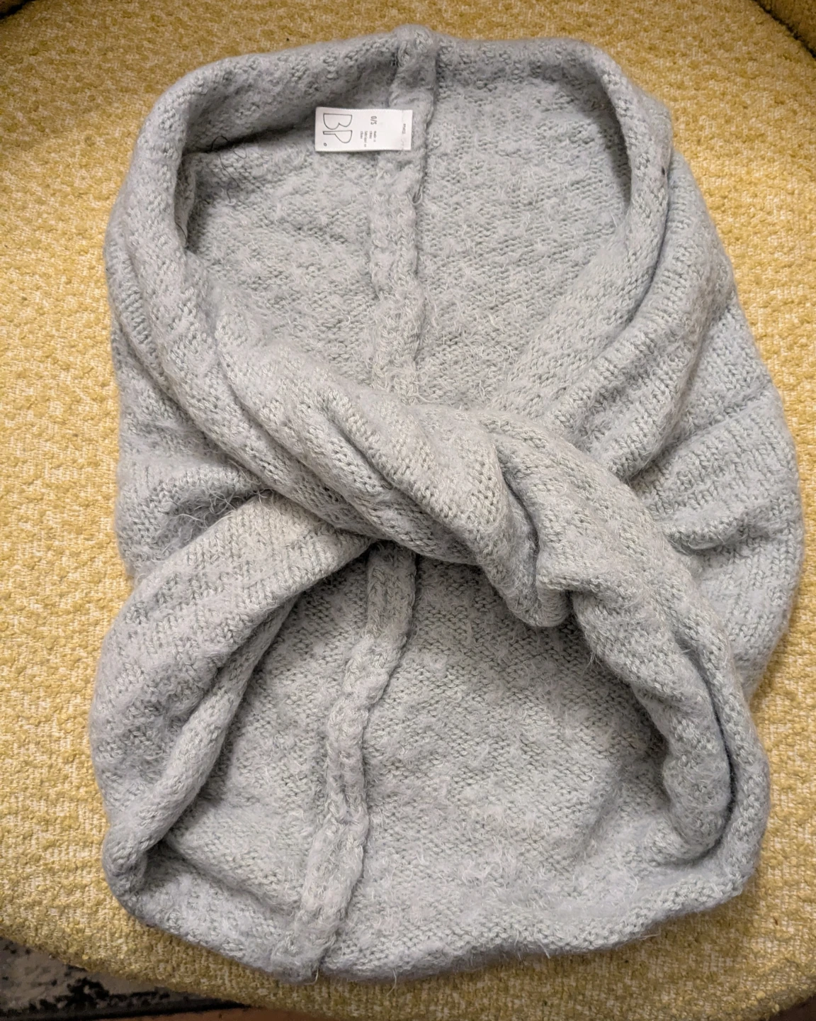 BP Gray Fuzzy Knit Neck Scarf One Size - photo 2