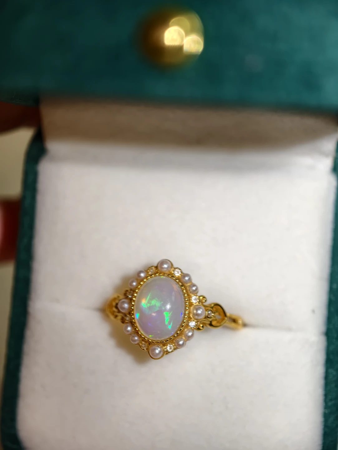 100% natural opal+sterling silver ring. Comes with box - photo 2