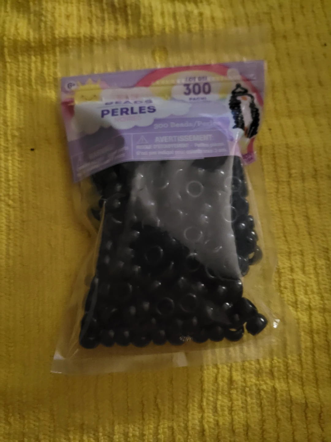 Black pony beads
