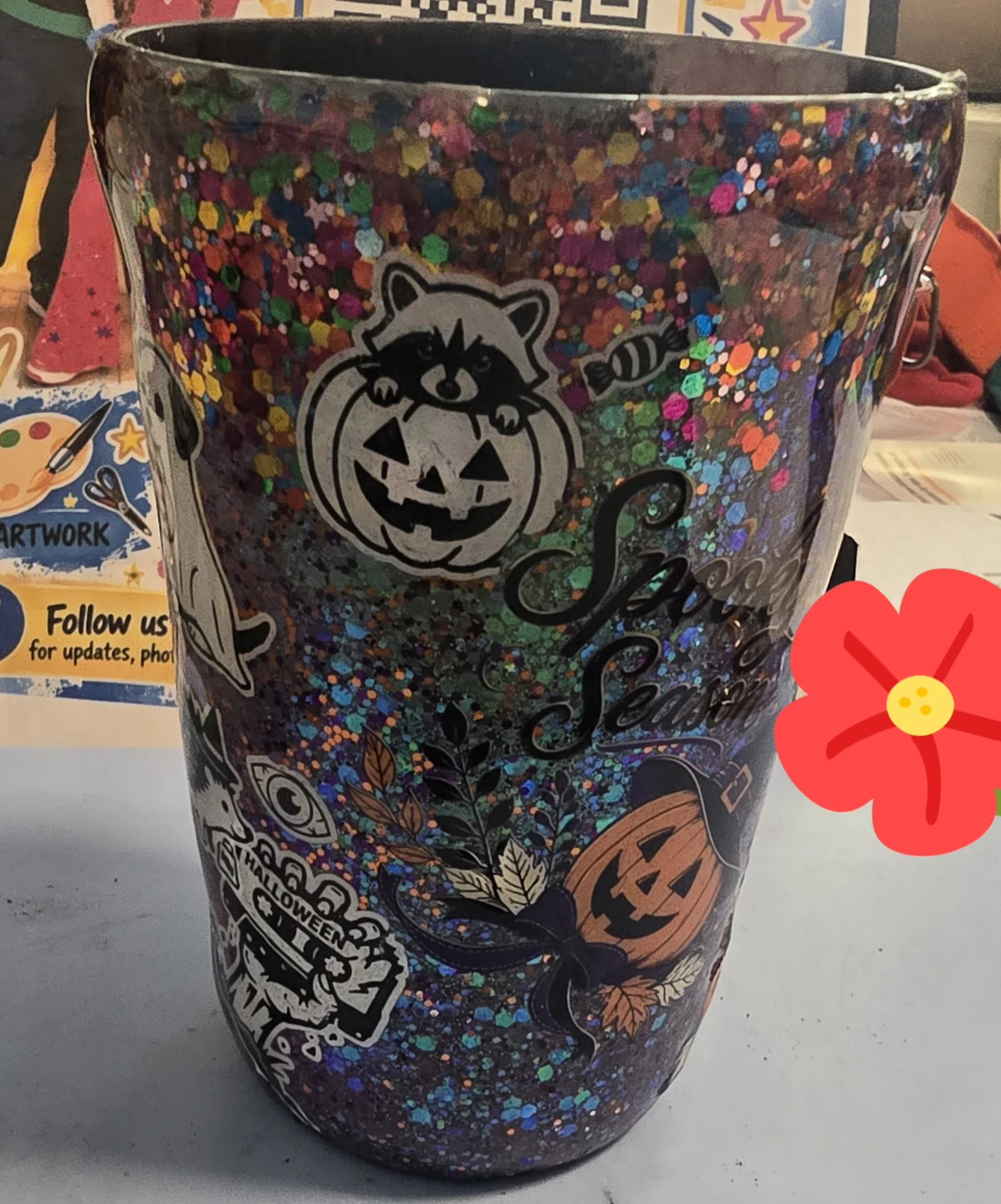 Handmade Halloween Spooky Season Glitter Tumbler - photo 3