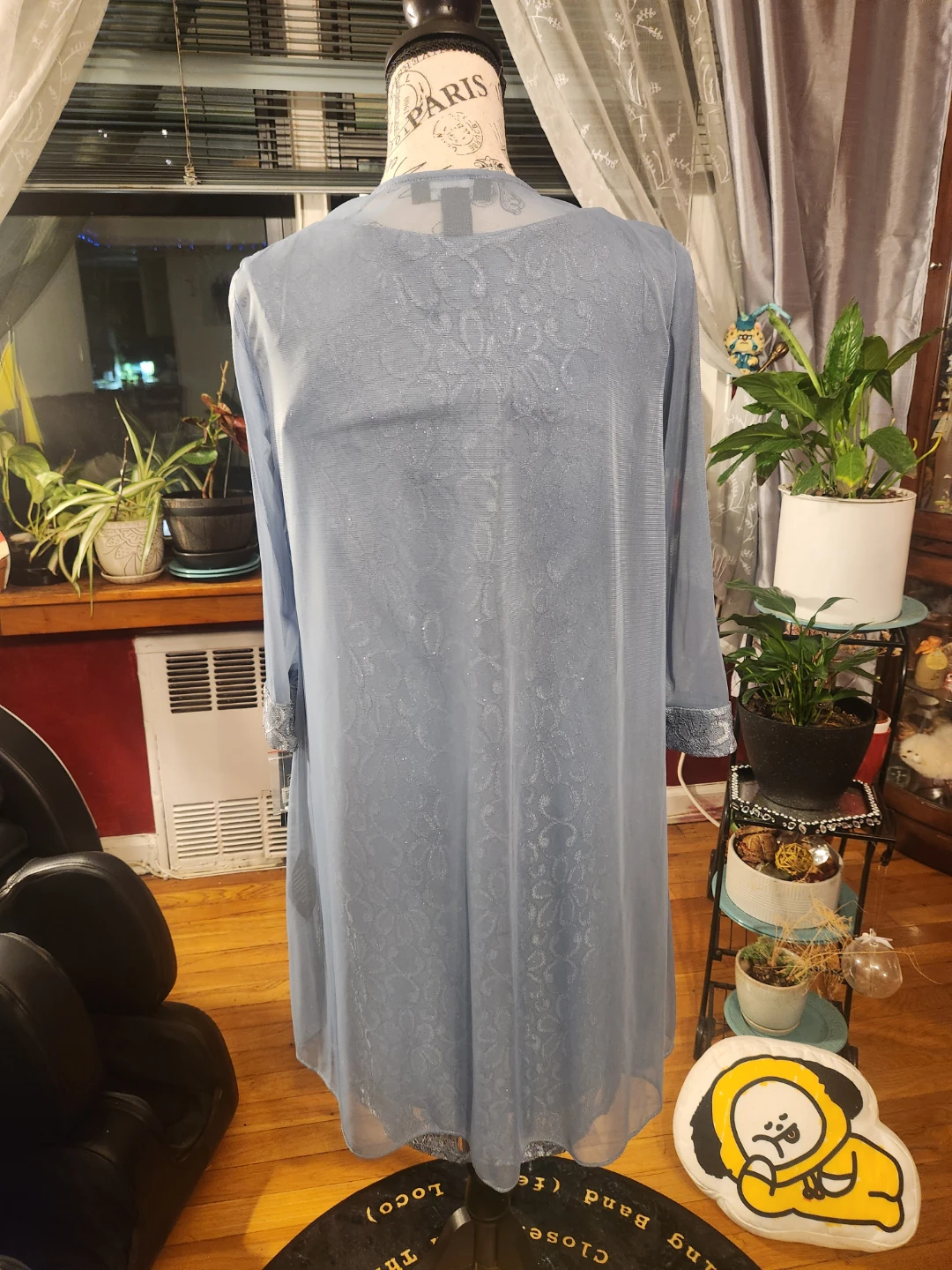 R&M Richards NWT Blue Beaded Lace Dress & Sheer Jacket 2 Set - photo 4
