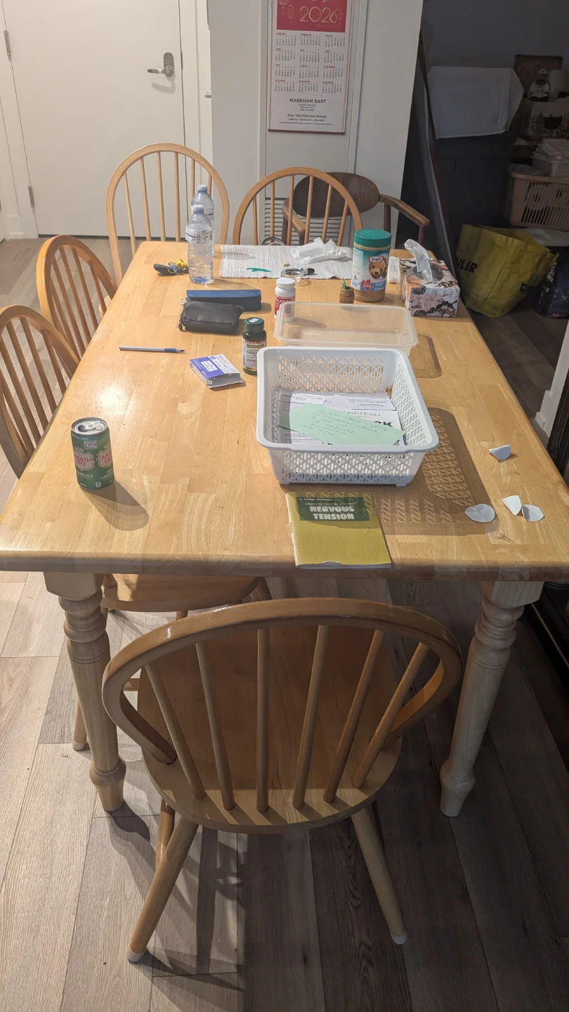Wooden Dining Table and 5 Chairs