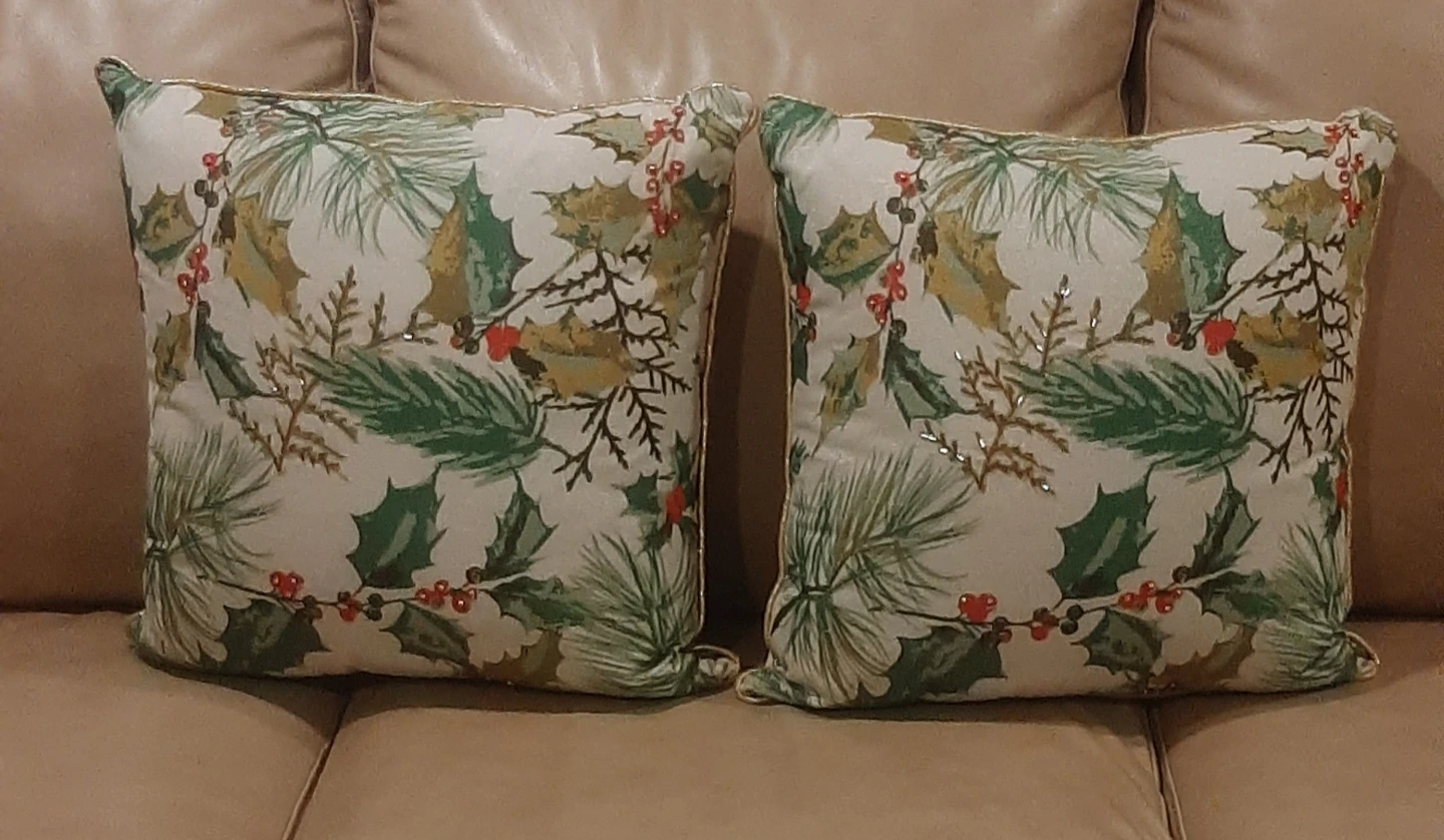 Two Holiday Decorative Cushions