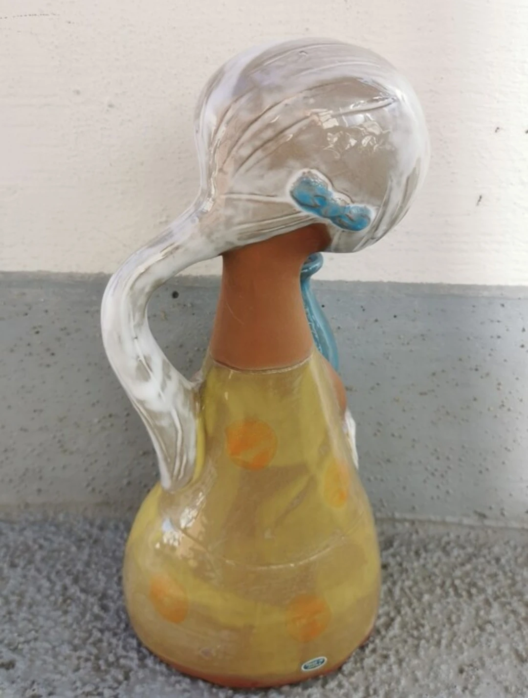 Vintage Big Eye Girl Ceramic Figurine Bud Vase Handle Japan - photo 5