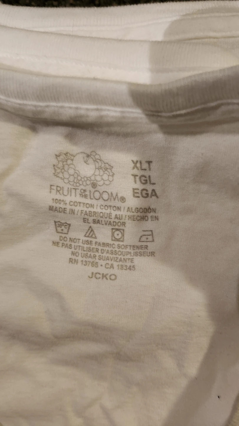 Fruit of the Loom White V-Neck T-Shirt XLT- Set of 6 - photo 2