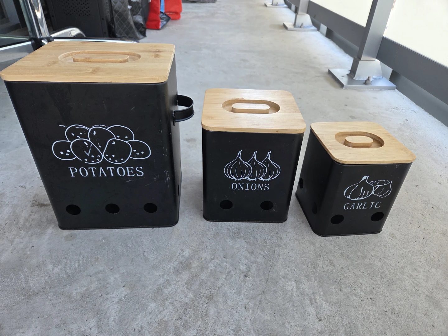 Set of 3 Vegetable Storage Canisters - photo 5