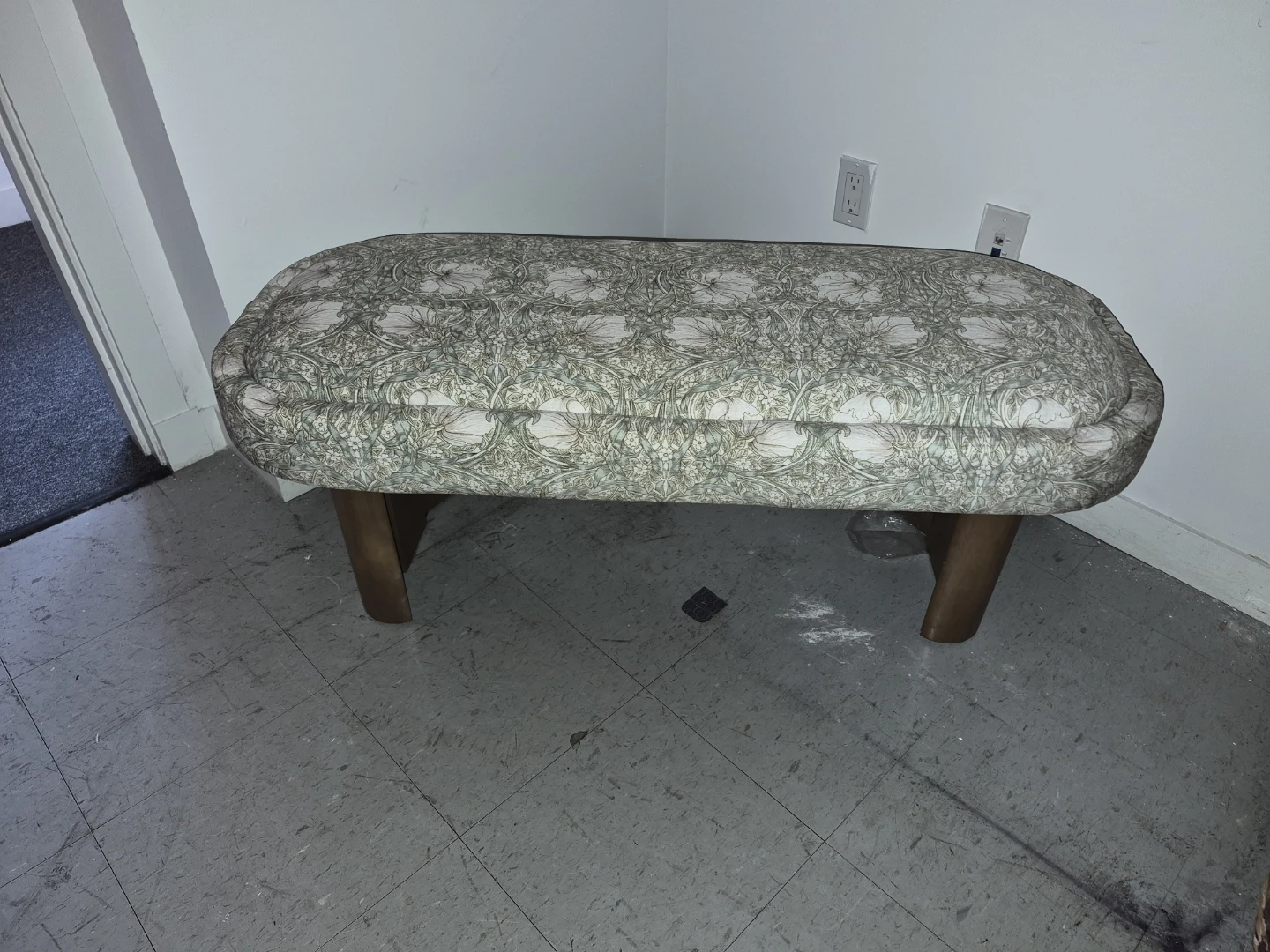 Floral Upholstered Bench