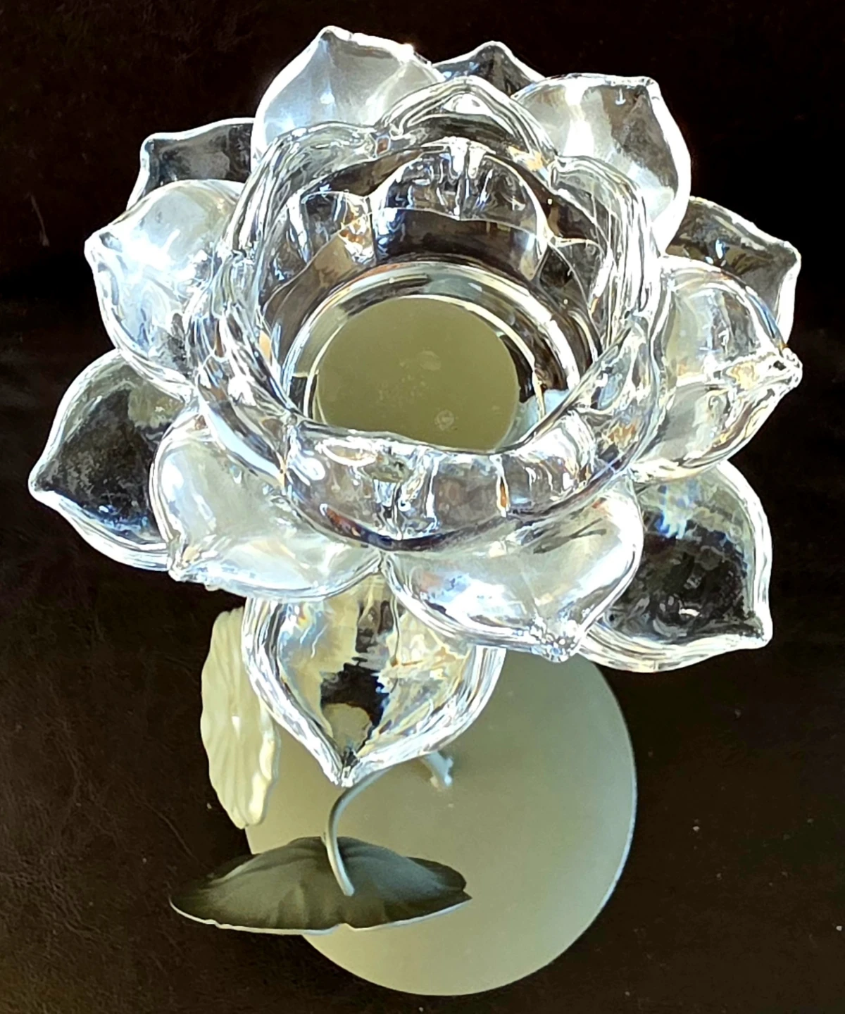 Crystal Lotus Flower Votive Candle Holder