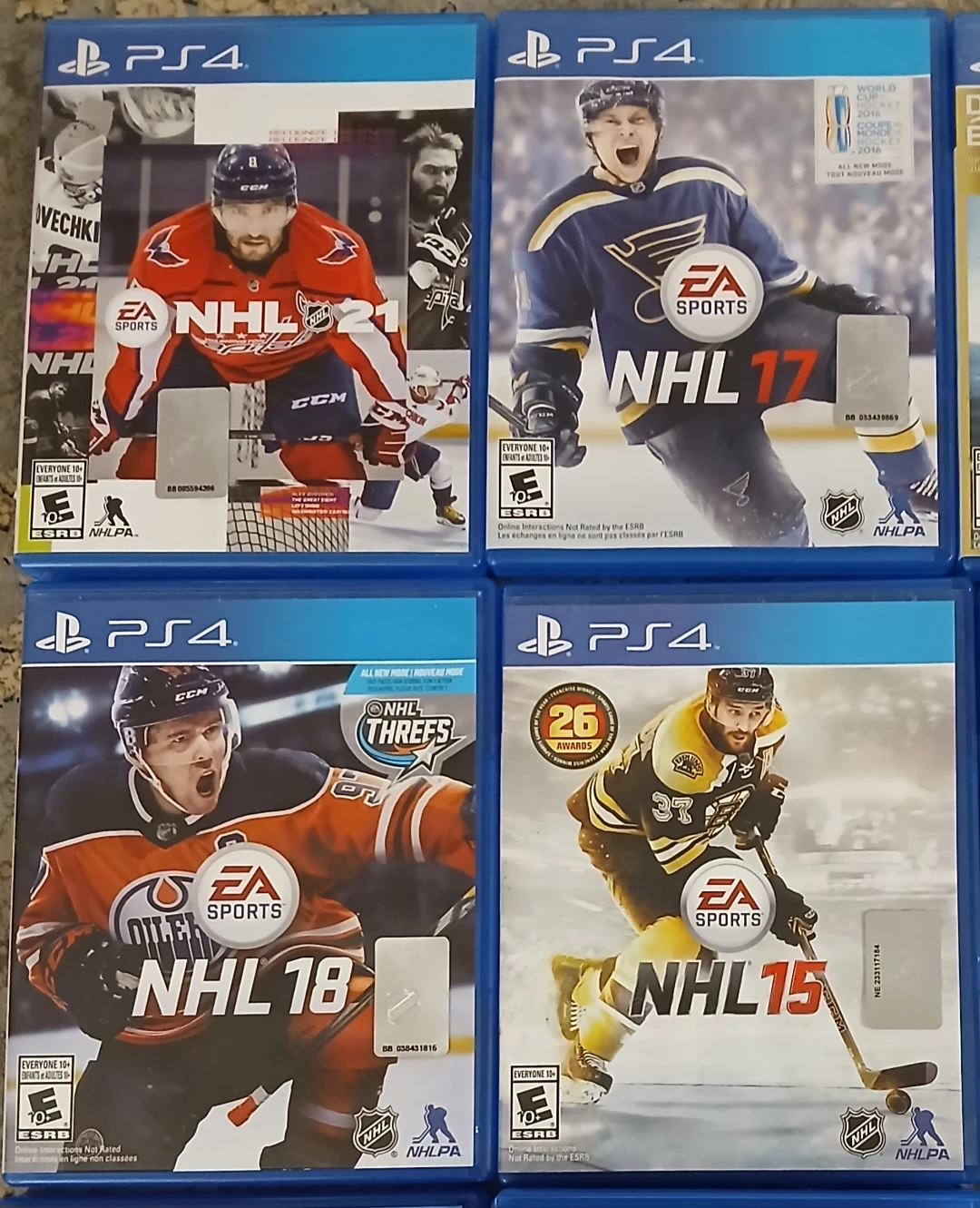 Set of 4 EA Sports NHL PS4 Hockey Games