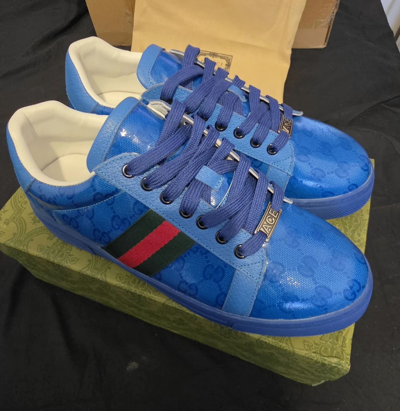Gucci Ace Sneakers Blue sz 10 mens brand new - photo 4