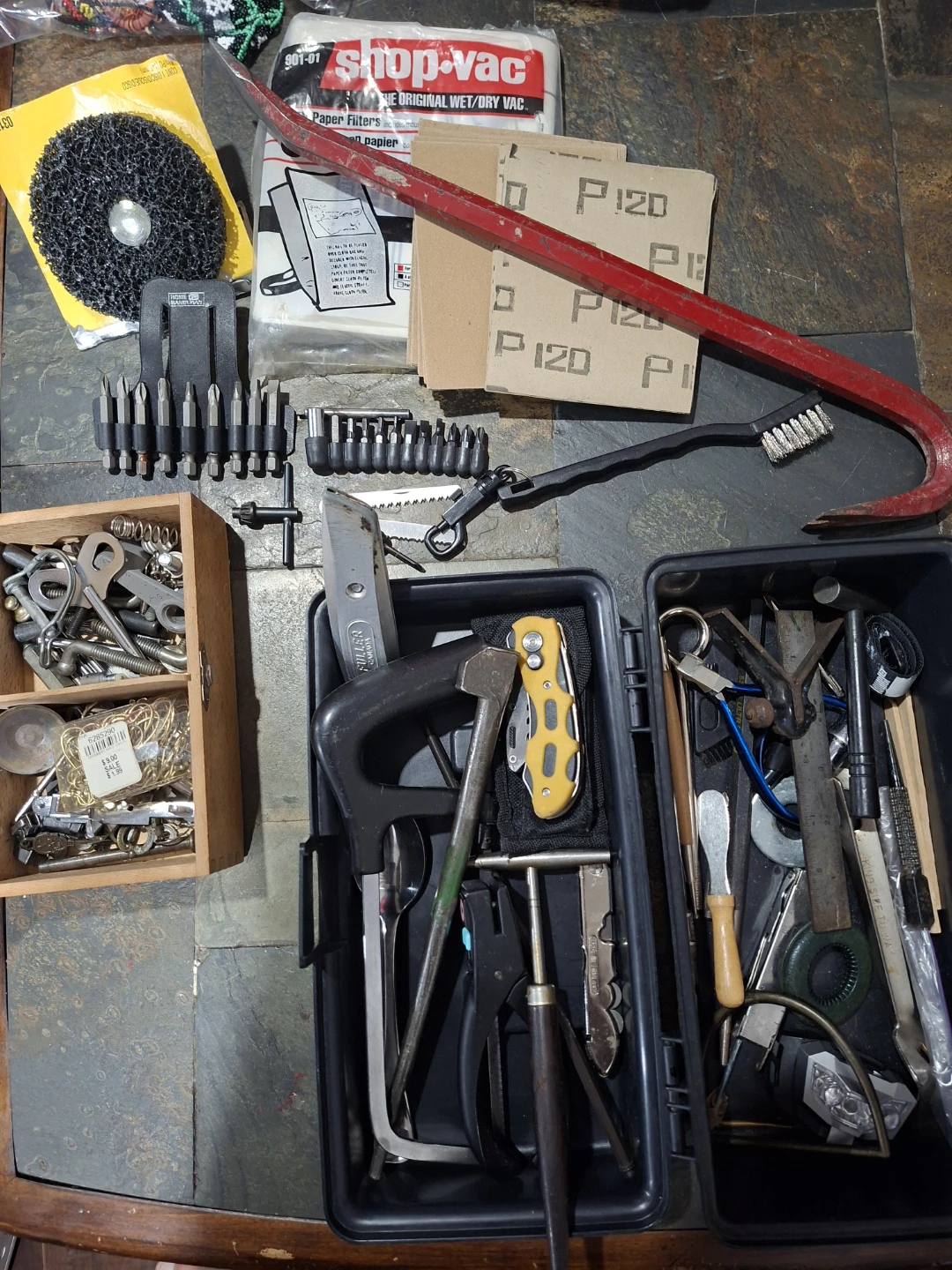 Assorted Hand Tools, Hardware & Woodstream Tool Box Bundle Lot